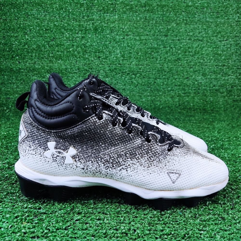 Under Armour Baseball Cleats Kid 4.5Y White Harper 7 Mid RM 3025087-001 Splatter